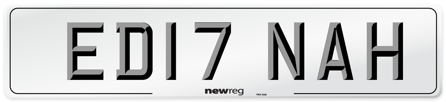 ED17 NAH Number Plate from New Reg